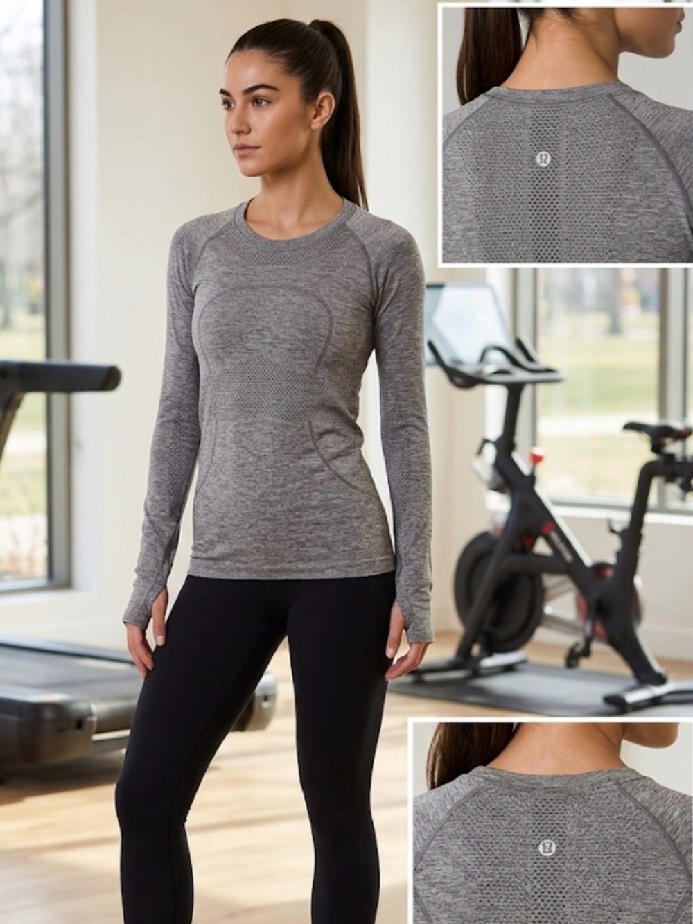 Lululemon Women's Gray Lightweight Breathable Long Sleeve Activewear Top
